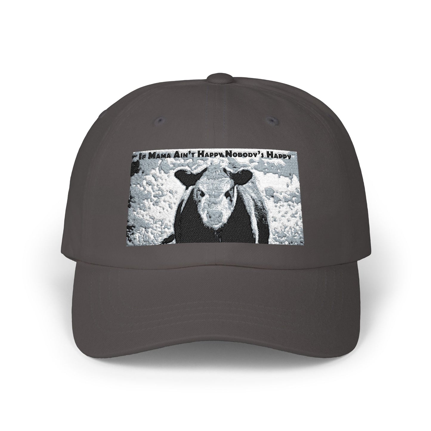 Cow Mom Classic Dad Cap, Funny Gift for Animal Lovers, Adjustable White Hat, Farm Life Accessory, Mother's Day Gift Idea