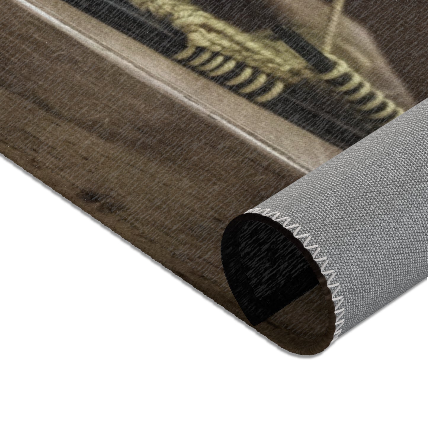 Knitted Yarn & Needles Area Rug - Cozy Crafting Home Decor