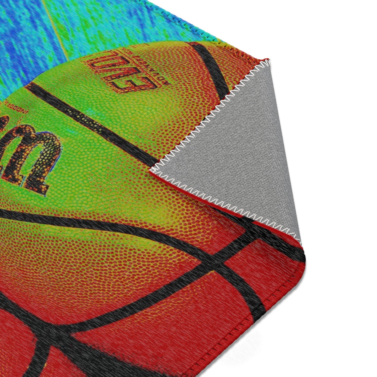 Basketball Court Area Rug — Colorful Sports Playroom Accent Rug