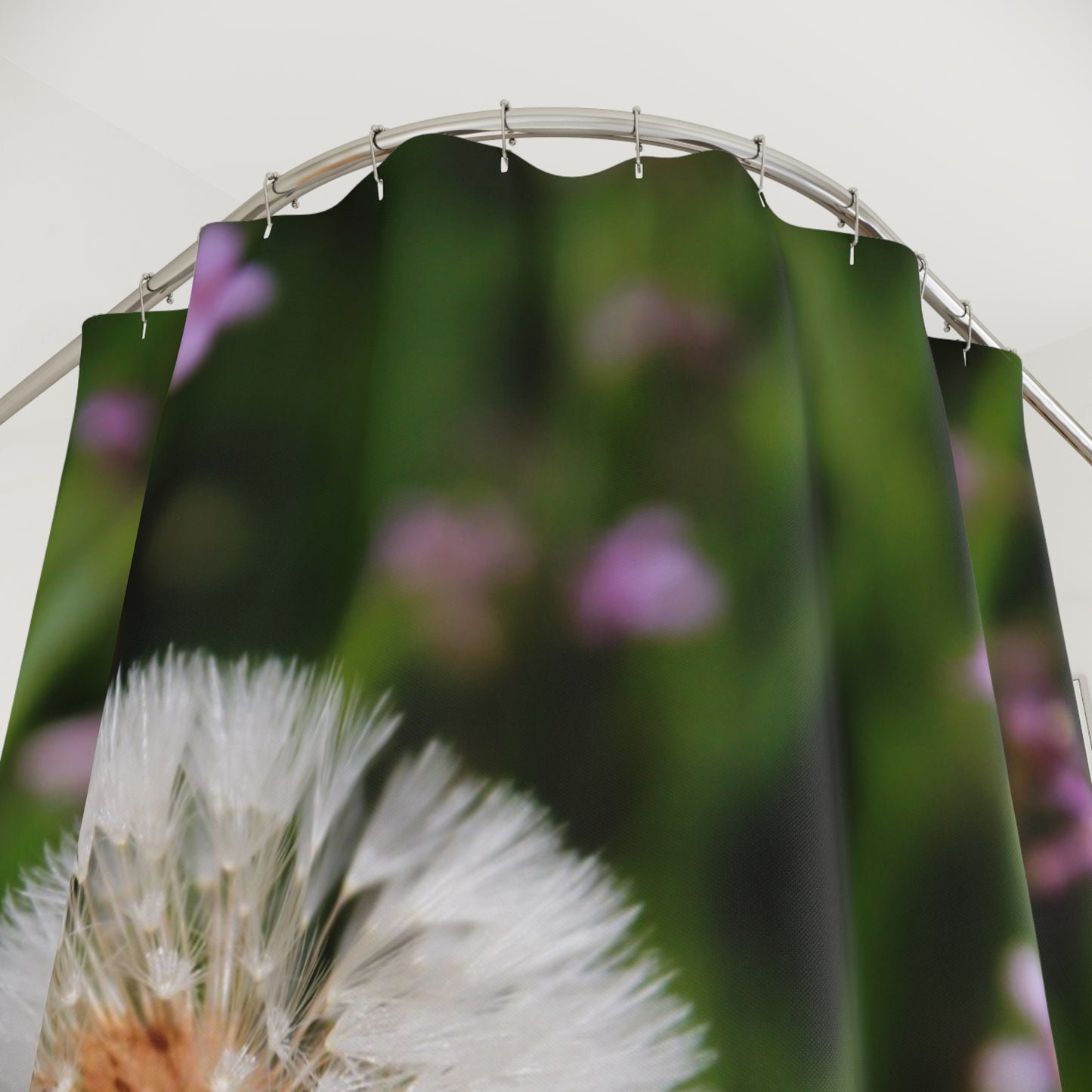 Dandelion Bloom Shower Curtain — Botanical Floral Bathroom Decor