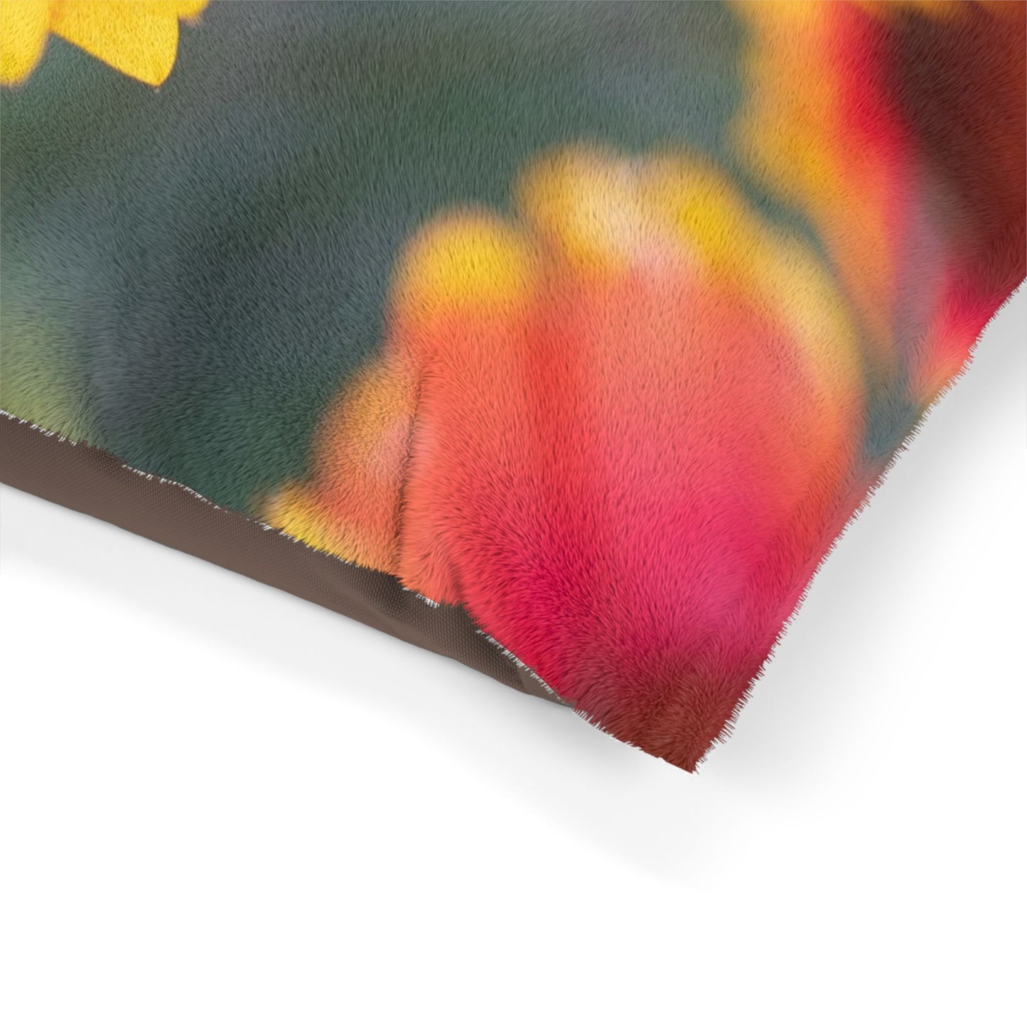 Floral Sunflower Pet Bed — Plush Red & Yellow Blanket for Dogs & Cats