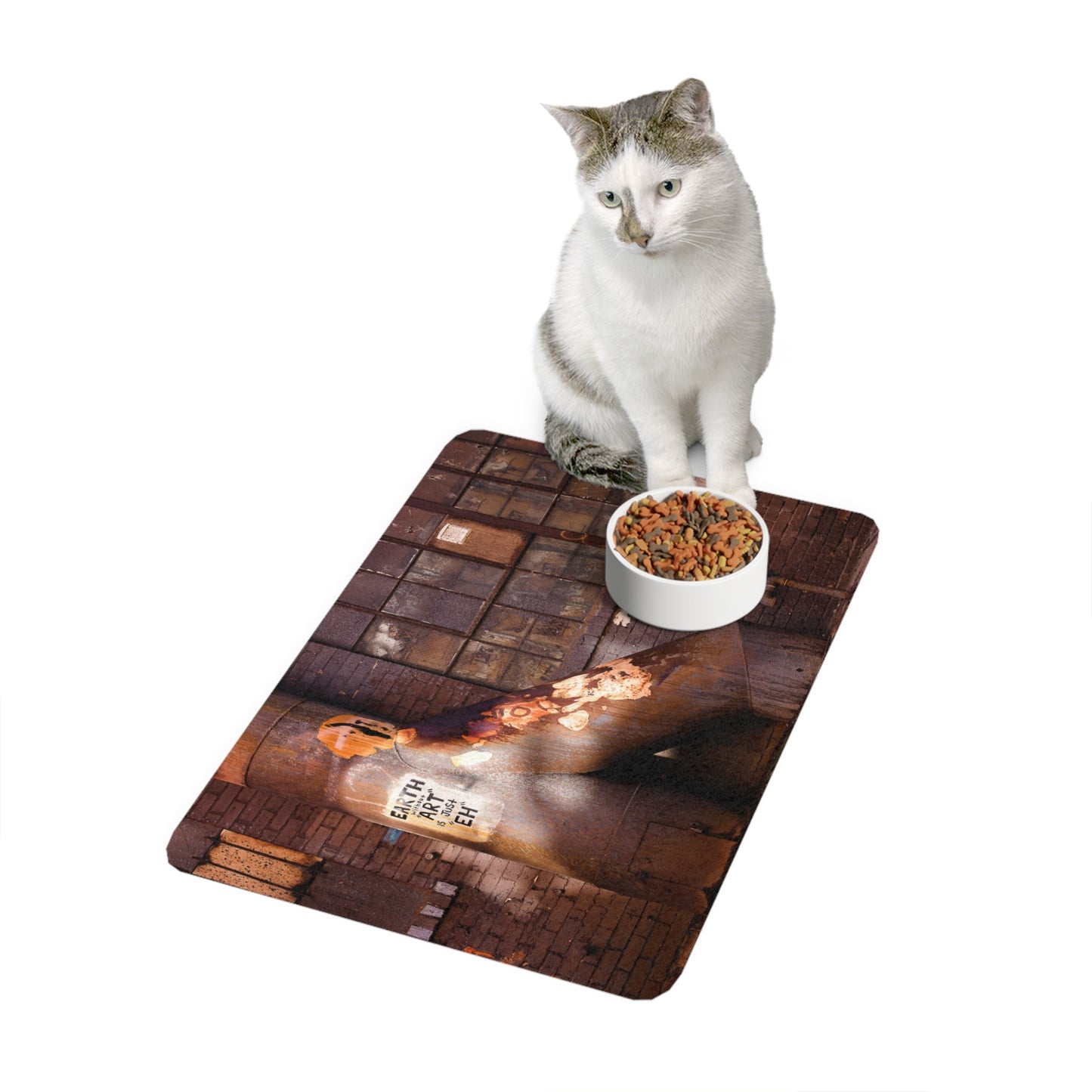 Urban Rust Street Art Pet Food Mat (12x18)