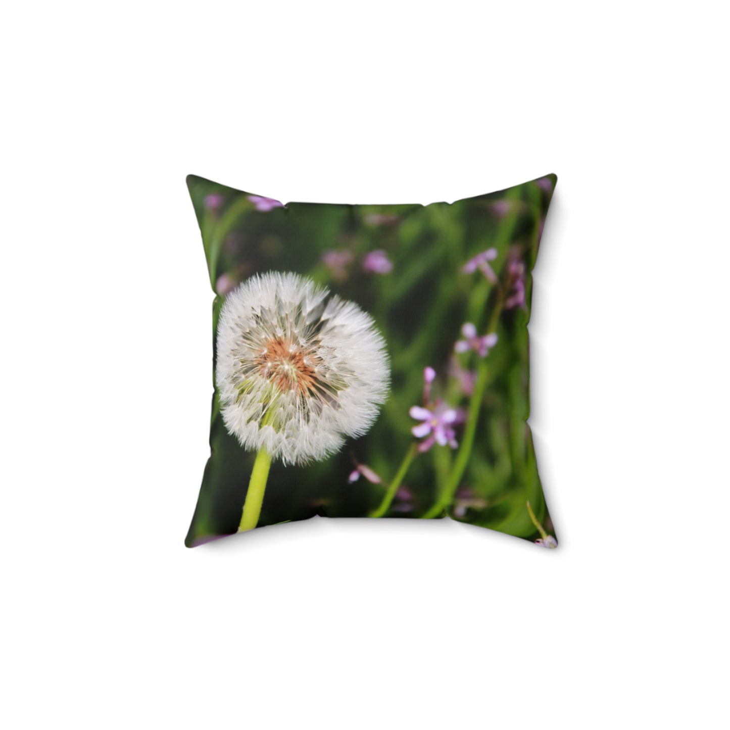 Dandelion Photo Throw Pillow — Floral Nature Decorative Pillow