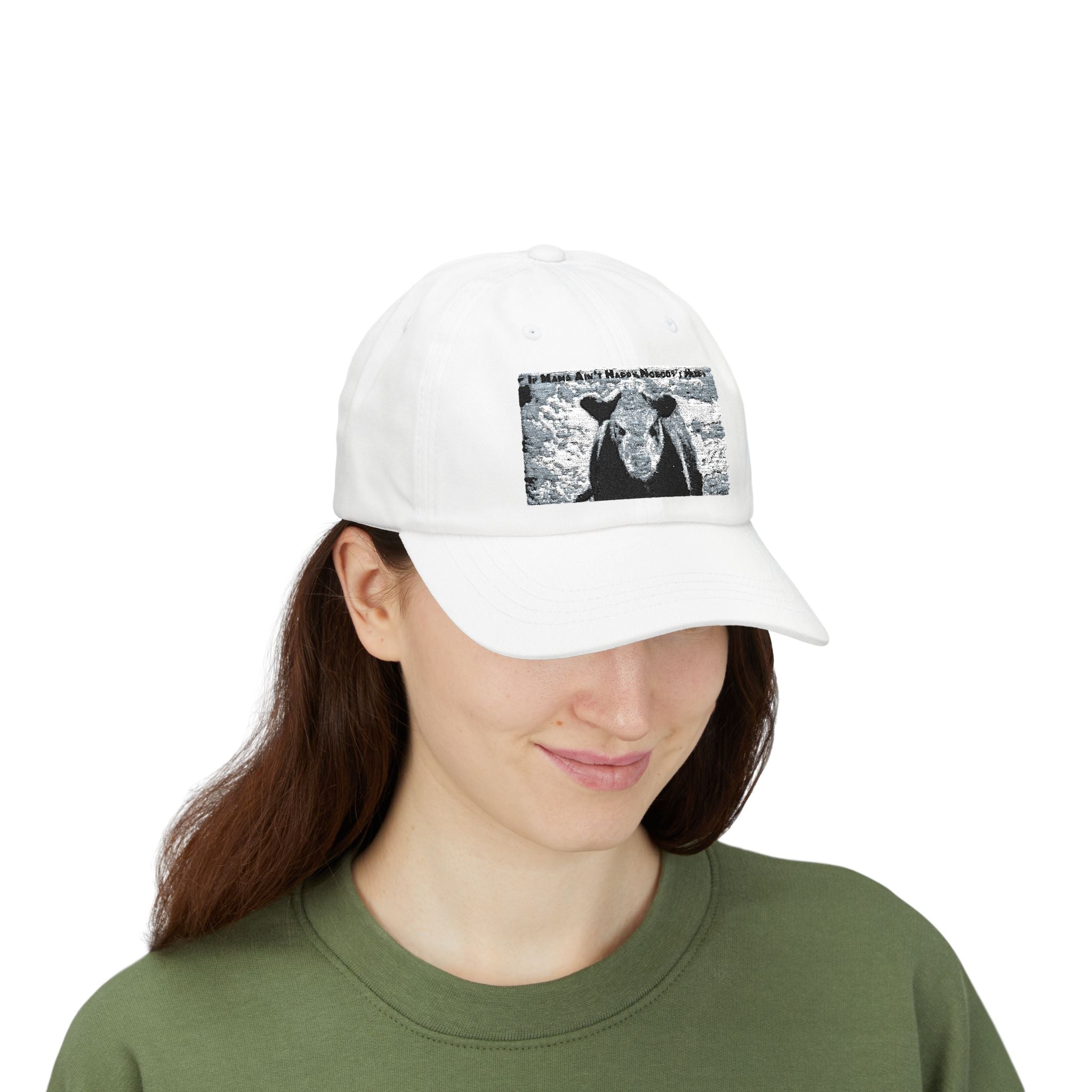 Cow Mom Classic Dad Cap, Funny Gift for Animal Lovers, Adjustable White Hat, Farm Life Accessory, Mother's Day Gift Idea