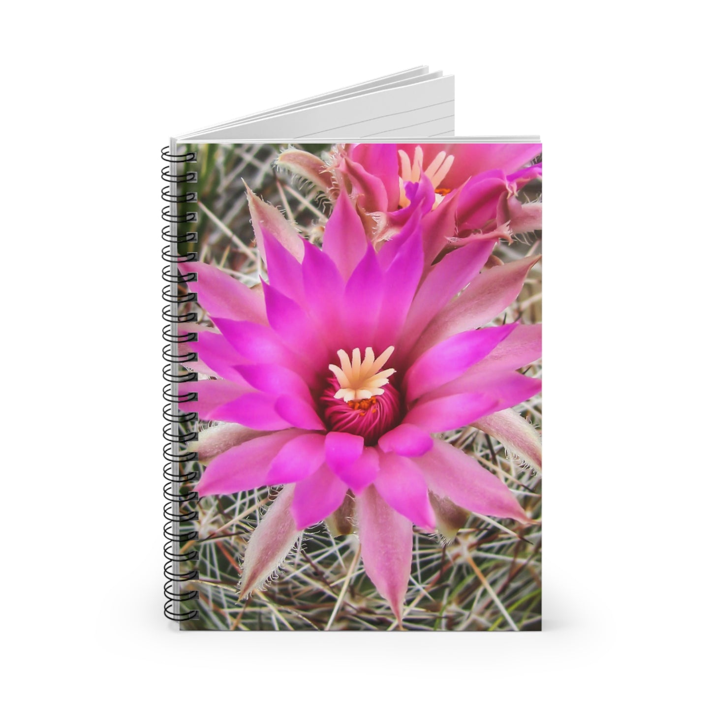 Pink Cactus Bloom Spiral Notebook — Ruled Journal for Notes & Sketches