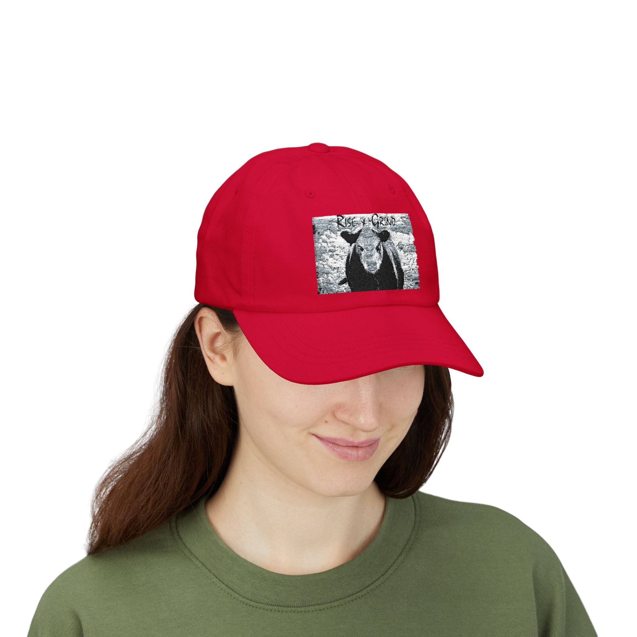 Classic Dad Cap with Cow Design, Fun Gift for Farmers, Casual Style for Dads, Summer Accessory, Adjustable Hat