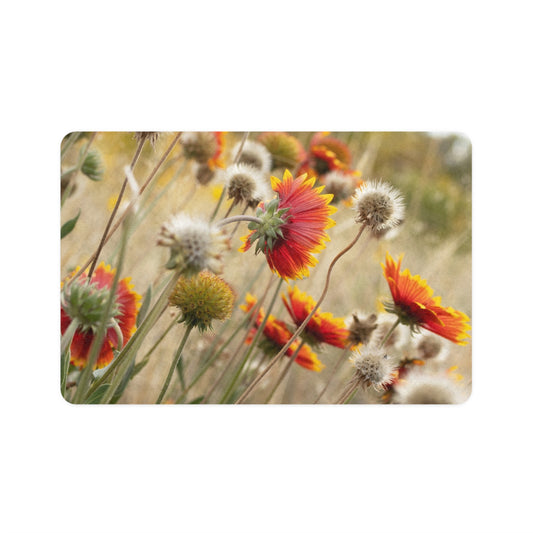 Wildflower Pet Food Mat (12x18) — Rustic Floral Placemat for Dogs & Cats