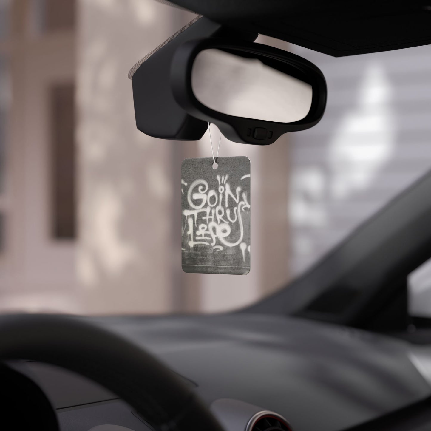 Graffiti 'Goin Thru Life' Car Air Freshener — Urban Street Art Scent Tag