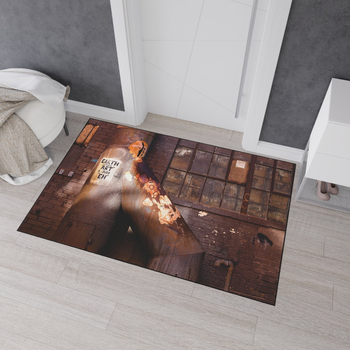 Industrial Rusted Pipe Floor Mat – Urban Decay Photo Entrance Rug
