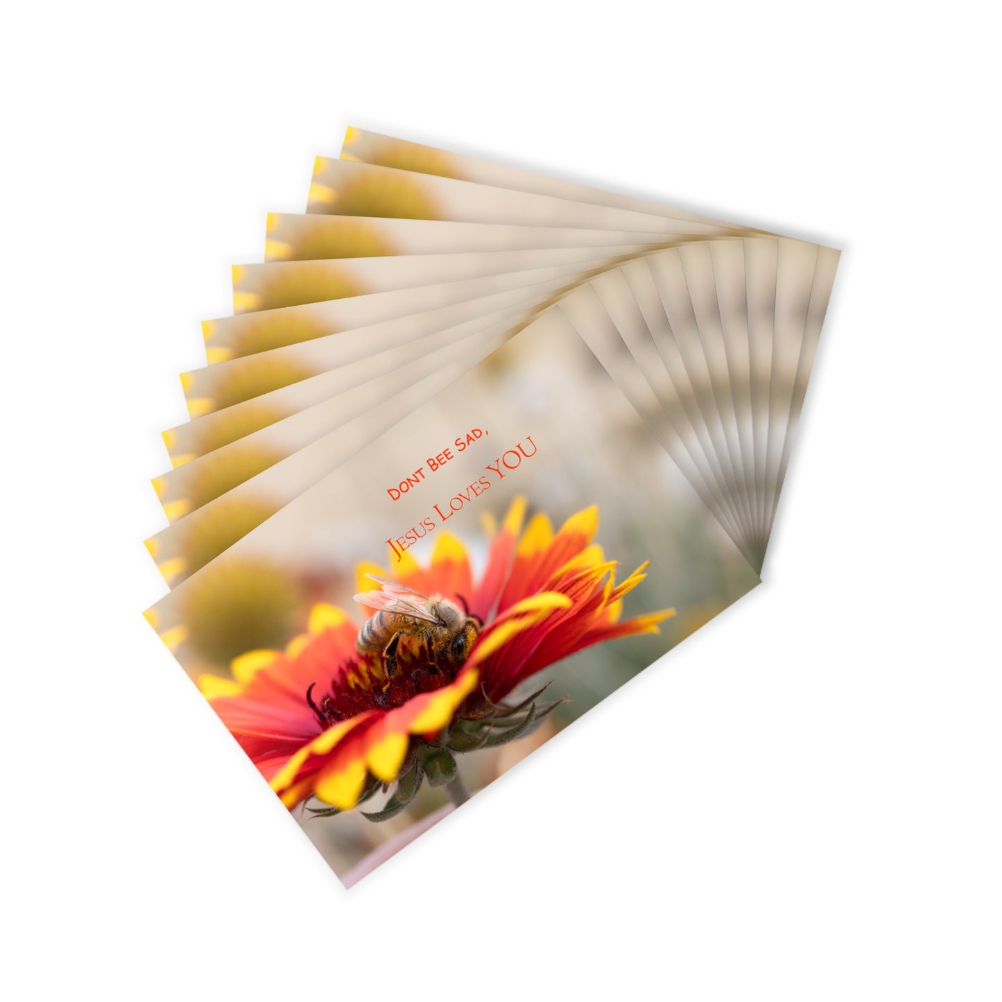 Postcards (10-Pack) — Bee on Flower "Jesus Loves You" Inspirational Greeting Cards