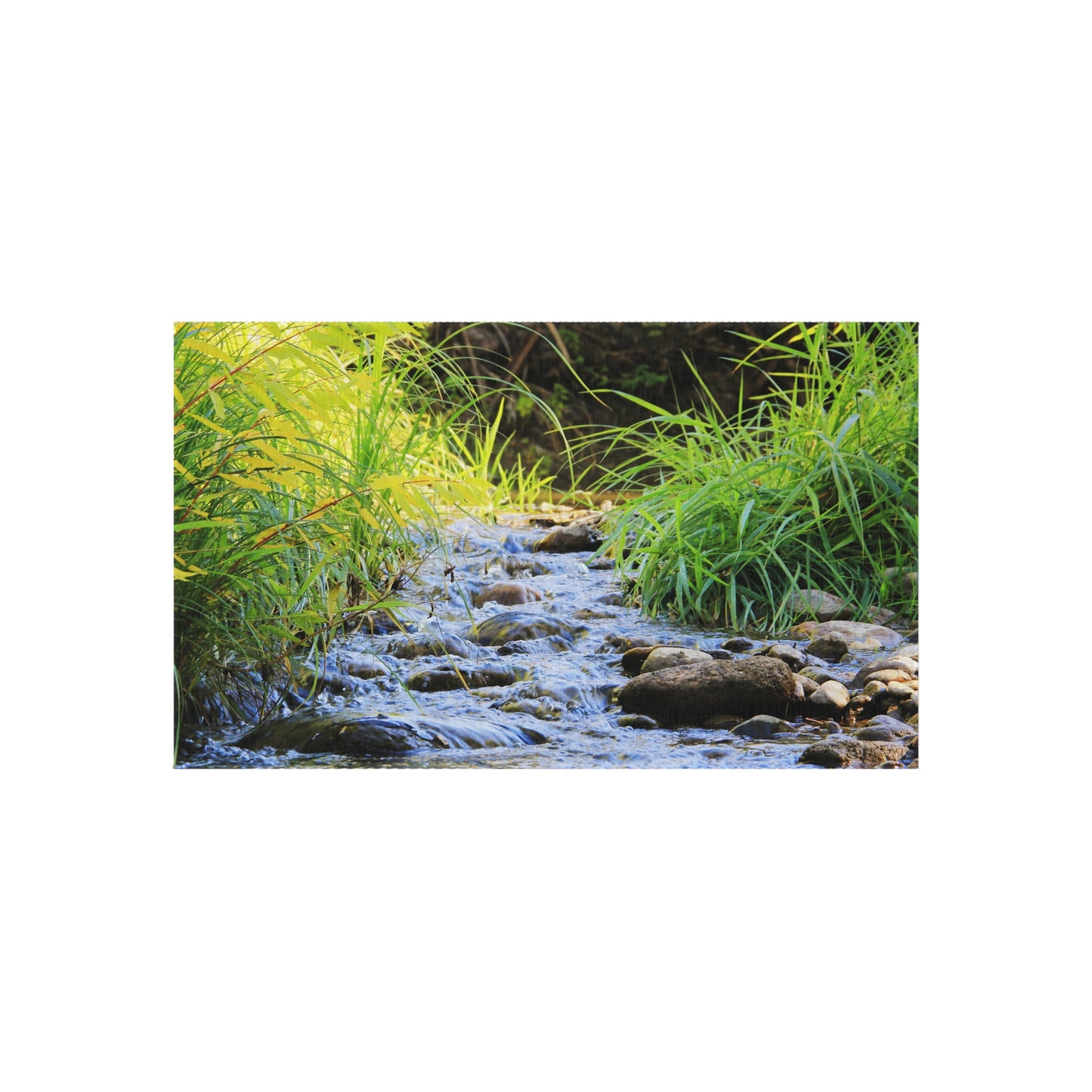 Outdoor Rug - Tranquil Stream Nature Print Patio Mat