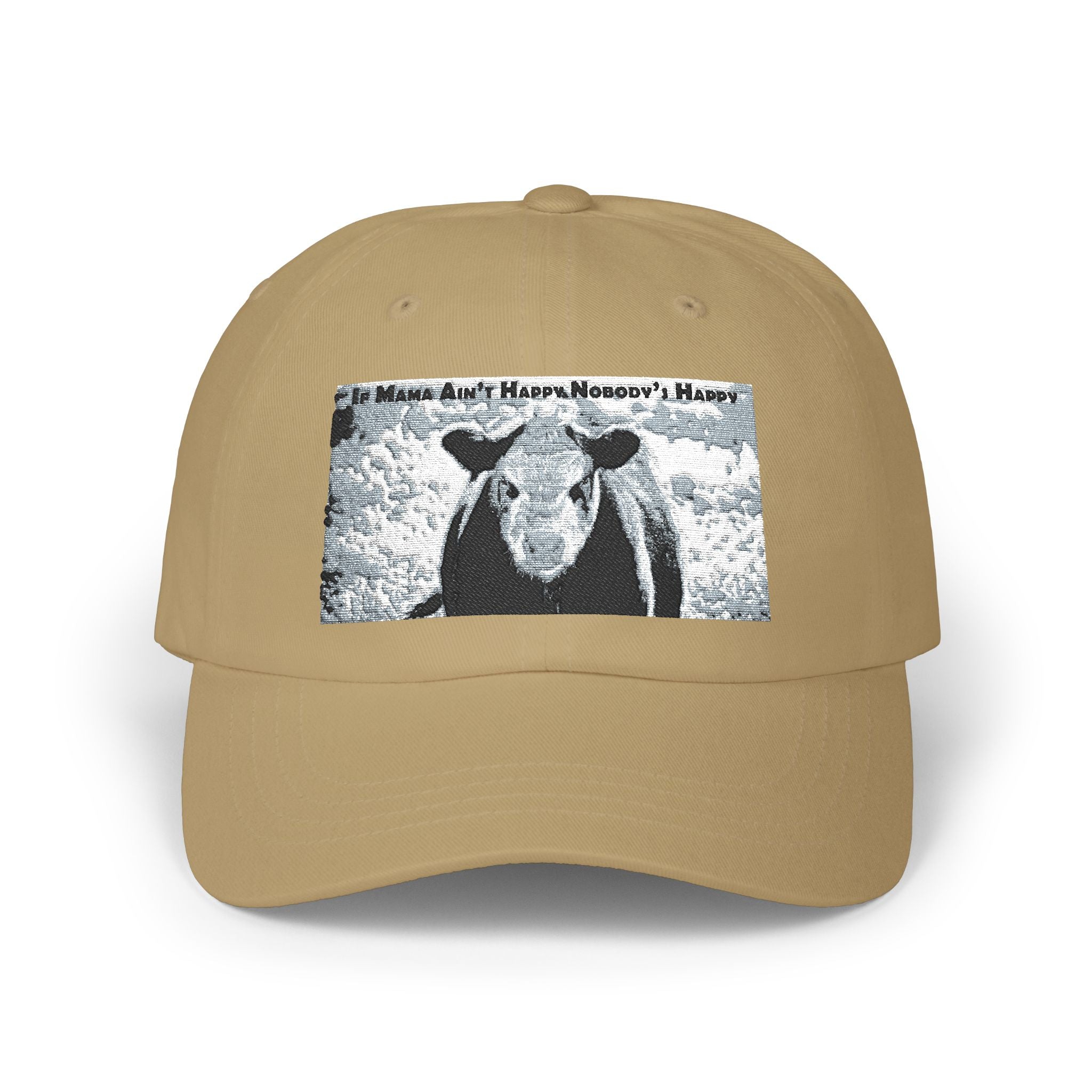 Cow Mom Classic Dad Cap, Funny Gift for Animal Lovers, Adjustable White Hat, Farm Life Accessory, Mother's Day Gift Idea