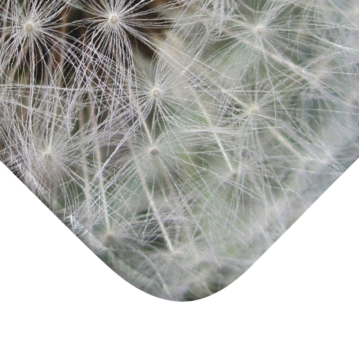 Dandelion Close-Up Bath Mat — Soft Botanical Nature Bathroom Rug