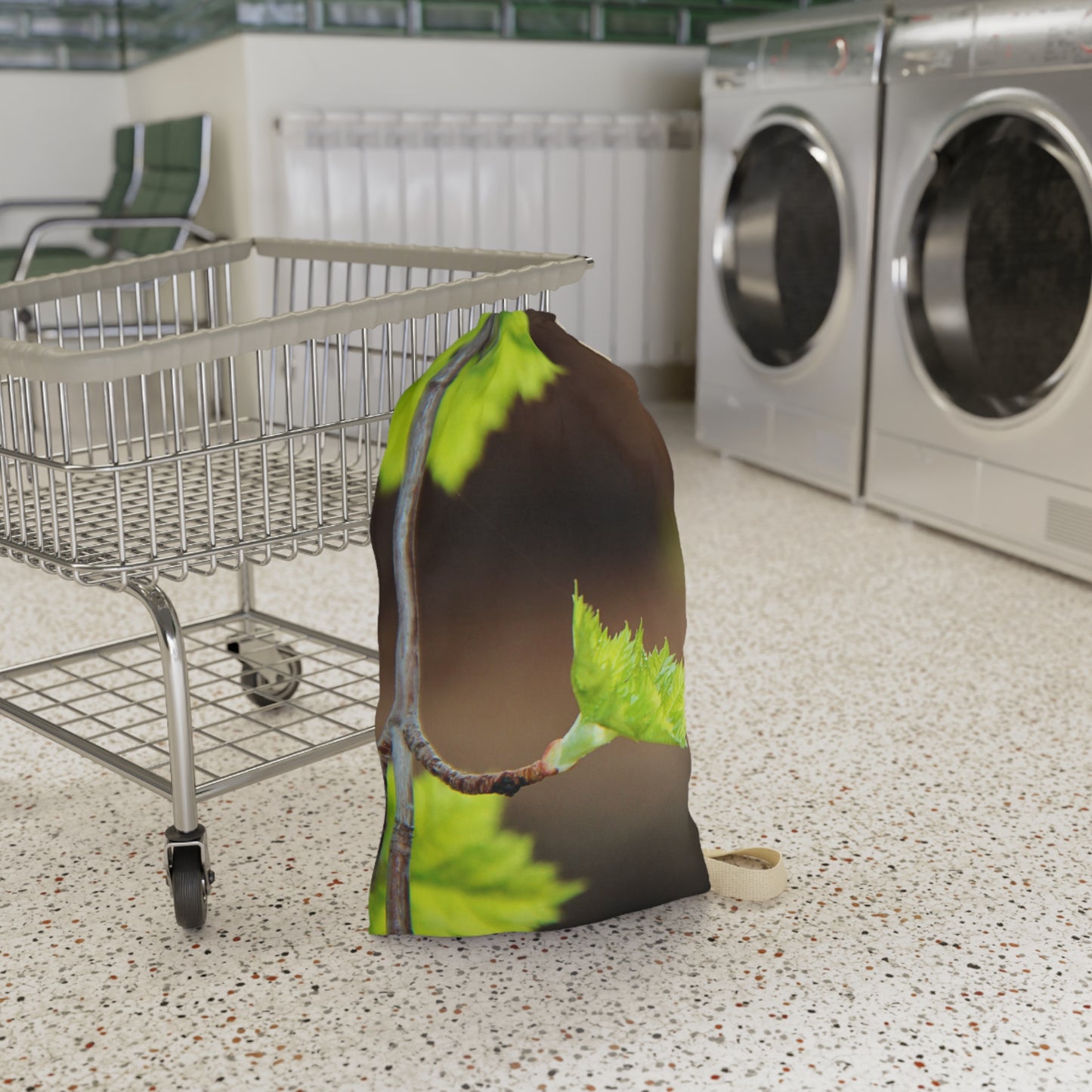 Green Buds Laundry Bag — Nature-Inspired Drawstring Wash Bag