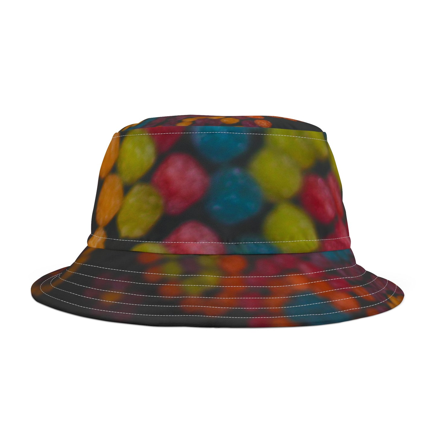 Colorful Bokeh Bucket Hat — Vibrant All-Over Print Fashion Accessory