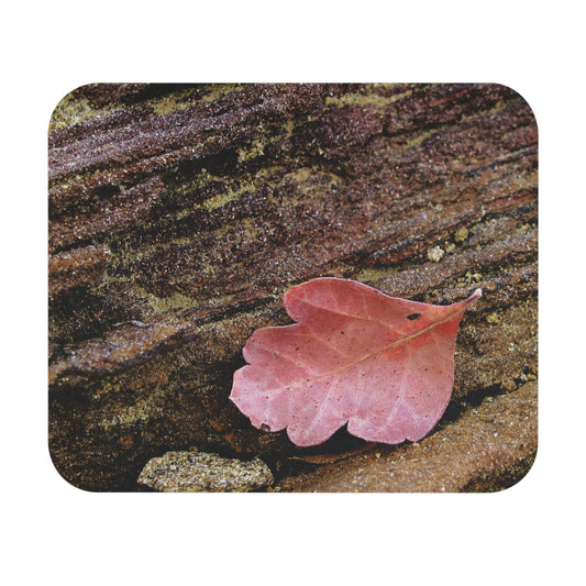 Autumn Oak Leaf Mouse Pad — Rustic Nature Desk Mat