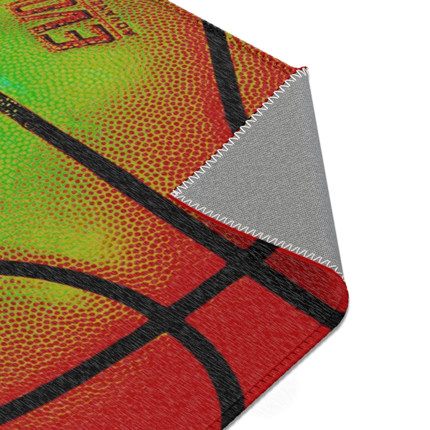 Basketball Court Area Rug — Colorful Sports Playroom Accent Rug